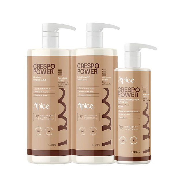 Trio Crespo Power Co Wash, Condicionador e Gelatina 1L- Apse