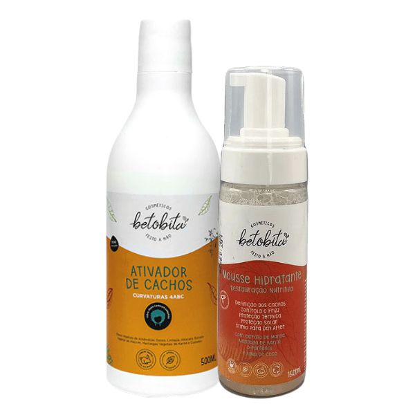 Duo Ativador de Crespos e Mousse Hidratante 150mL - BetoBita