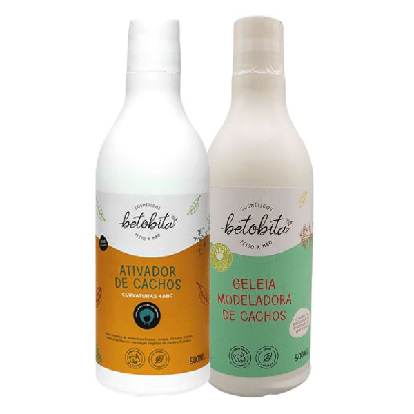 Duo Ativador de Cachos 4abc e Geleia Modeladora - BetoBita | Textura leve e efeito natural