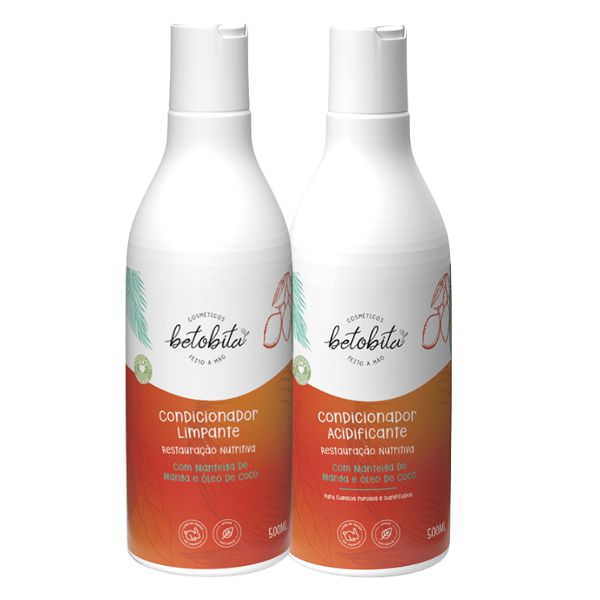 Duo Condicionador Limpante e Condicionador Acidificante Restauração Nutritiva -BetoBita