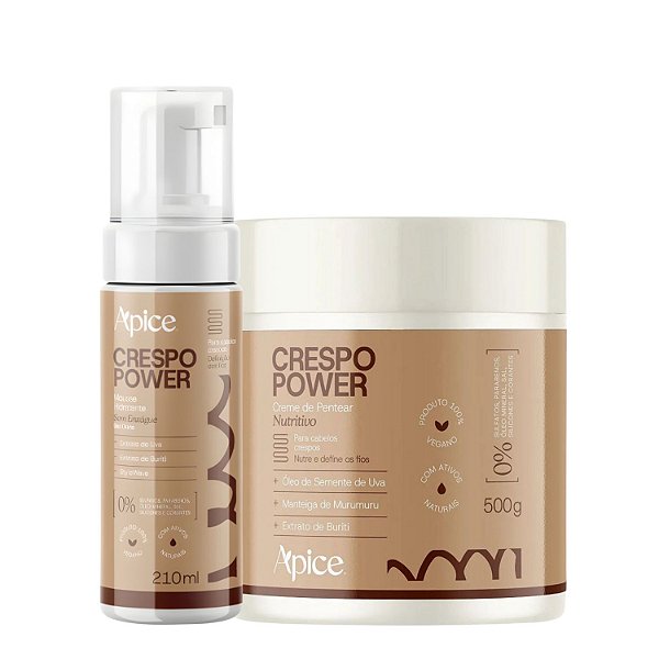 Duo Creme de Pentear 500g e Mousse Crespo Power - Apice Cosméticos