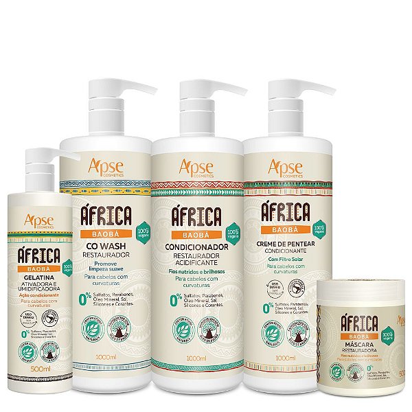 Kit Profissional África Baobá C/ Co Wash 1L - Apse Cosmetics