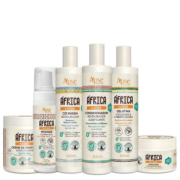 Kit África Baobá com Co-Wash 6 Produtos - Apse Cosmetics