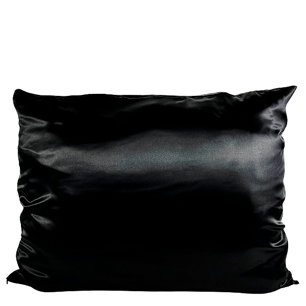 Fronha de Cetim Anti Frizz Preta Com Zíper Queen Size 55x70 - Soulta