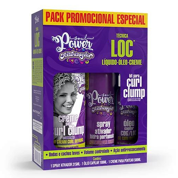 Kit Texturizações Curl Clump (Tesourinha) Soul Power - Técnica LOC