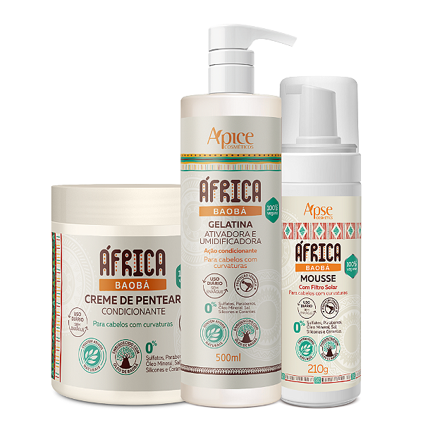 Trio Para Finalização África Baobá 500mL - Apice Cosméticos
