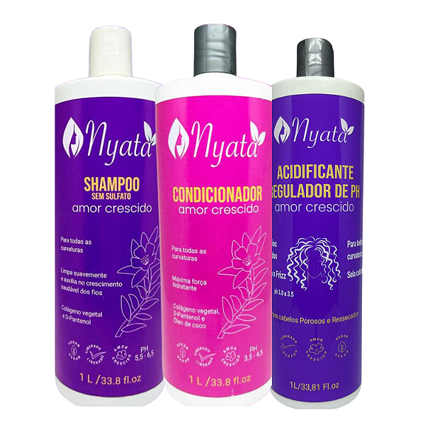 Kit Shampoo, Condicionador e Acidificante 1L - Nyata