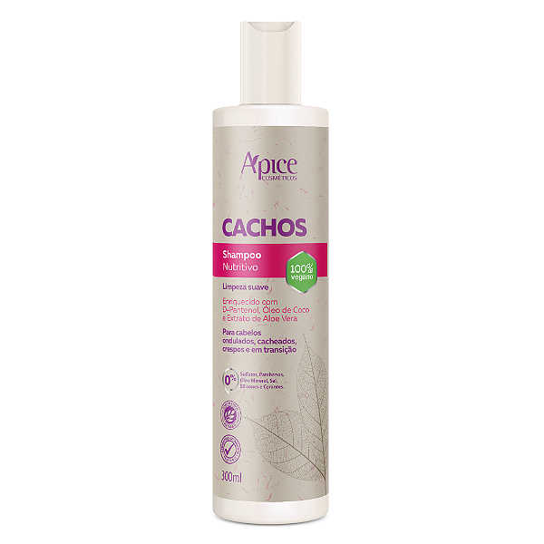 Shampoo Cachos Nutritivo 300mL - Apice Cosméticos | Cachos Macios, Leves e Nutridos
