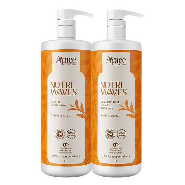 Duo Nutri Waves Shampoo e Condicionador 1L - Apice Cosméticos