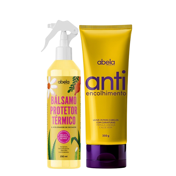 Duo Finalizador Antiencolhimento e Bálsamo Protetor - Abela Cosmetics | Finalização para cachos
