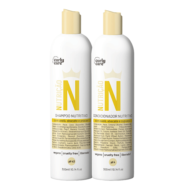 Duo Shampoo e Condicionador Nutritivo 300mL - Curly Care | Para Cabelos Secos e Ressecados