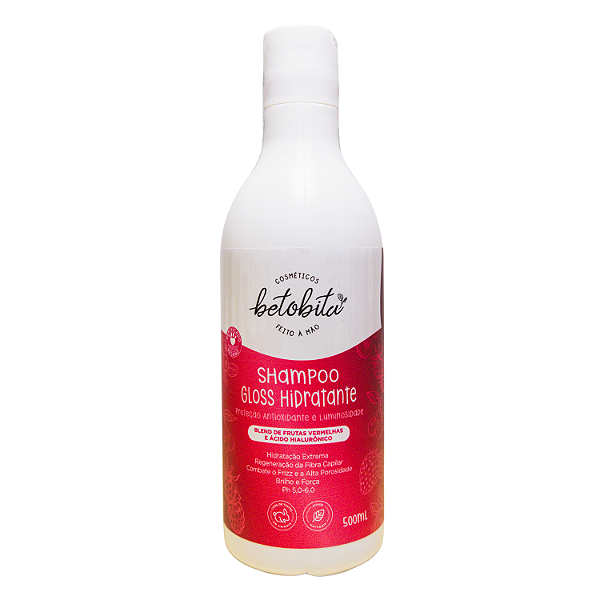 Shampoo Gloss Hidratante 500mL - BetoBita | Hidratação Profunda e Brilho Intenso!