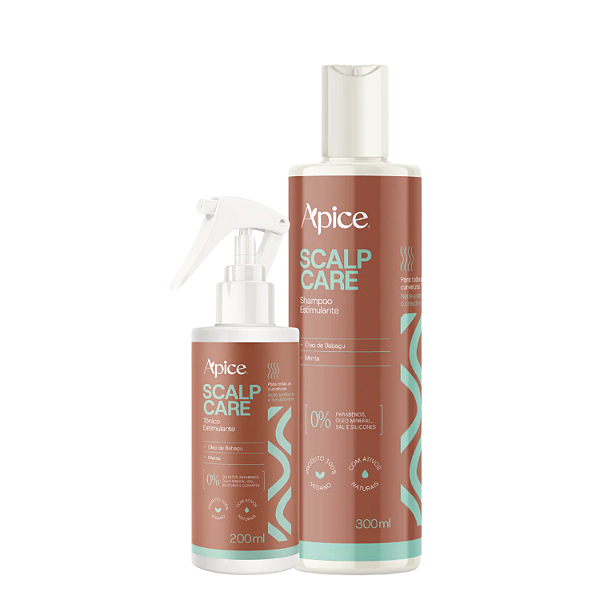 Duo Shampoo Estimulante e Tônico Scalp Care 300ml – Apice | Reduz a queda e estimula o crescimento