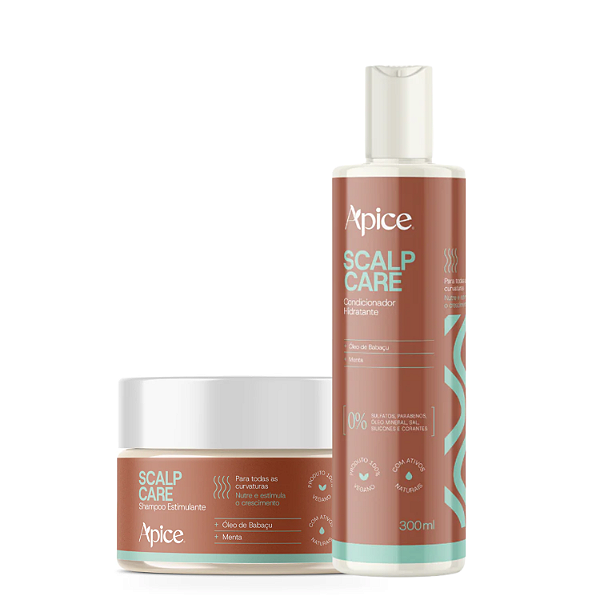 Duo Shampoo Esfoliante e Condicionador Scalp Care 300ml – Apice | Detox e Crescimento Capilar
