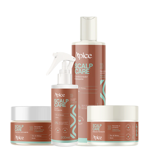 kit Shampoo Pasta, Condicionador, Máscara e Tônico Scalp Care 300ml – Apice |  Detox Capilar e Crescimento Saudável