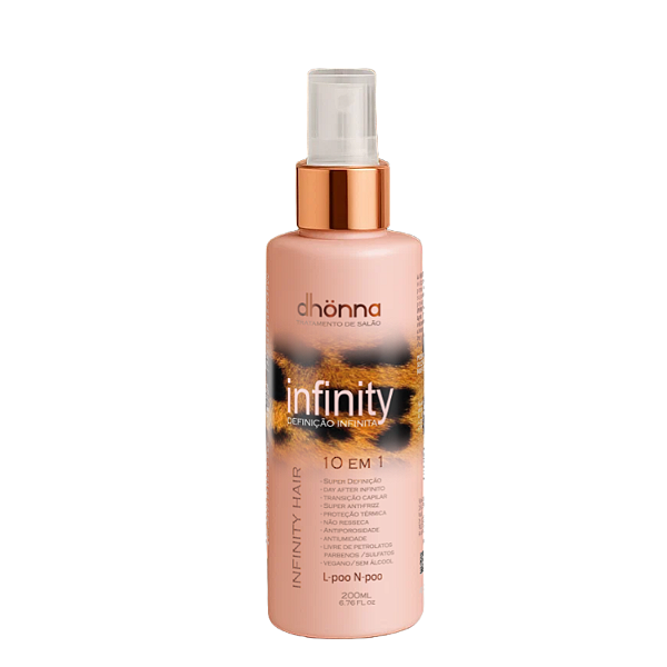 Fixador Infinity Hair 10 em 1 Definição Infinita 200mL - Dhonna | Super Definição, Antiporosidade e Mais