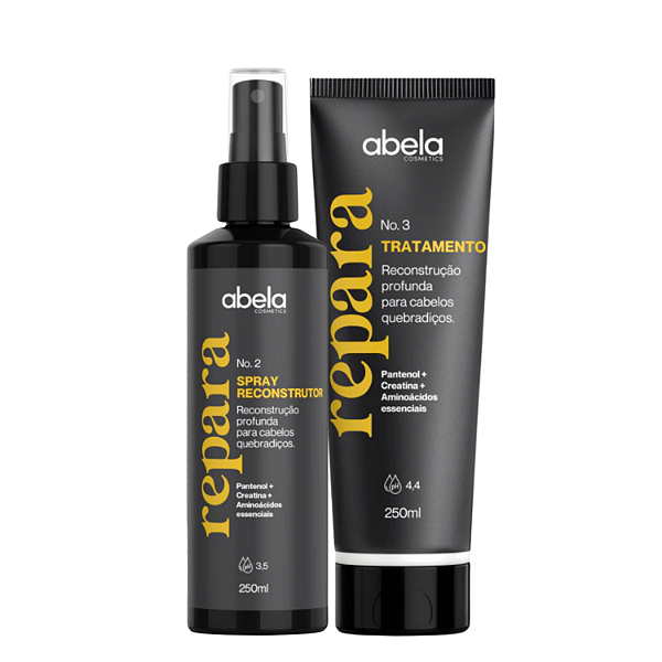 Duo Spray Reconstrutor e Máscara Repara - Abela | Reconstrução Profunda e Força Imediata