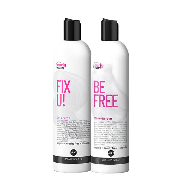 Duo Be Free + Fix U 300mL - Curly Care | Creme de Pentear + Gel Creme para Cachos Saudáveis