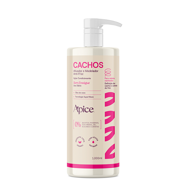 Ativador e Modelador Anti-Frizz Cachos Essence 1L - Apice | Definição, Controle do Frizz e Hidratação