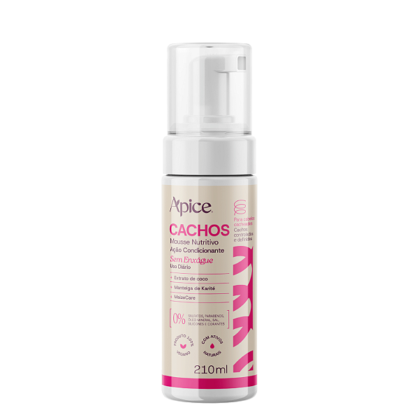 Mousse Nutritivo Cachos Essence Low Poo 210 ml - Apice | Definição, Nutrição e Proteção Térmica