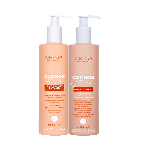 Duo Geleia Umectante e Leave-In Super Light 300ml - Arvensis | Definição e Brilho para Cachos Naturais