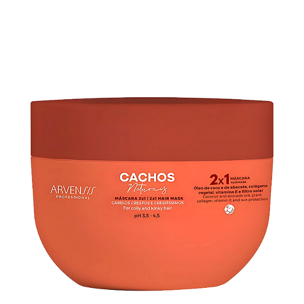 Máscara Capilar 2x1 Cachos Naturais 300g -Arvensis | Tratamento e Leave-in com Definição