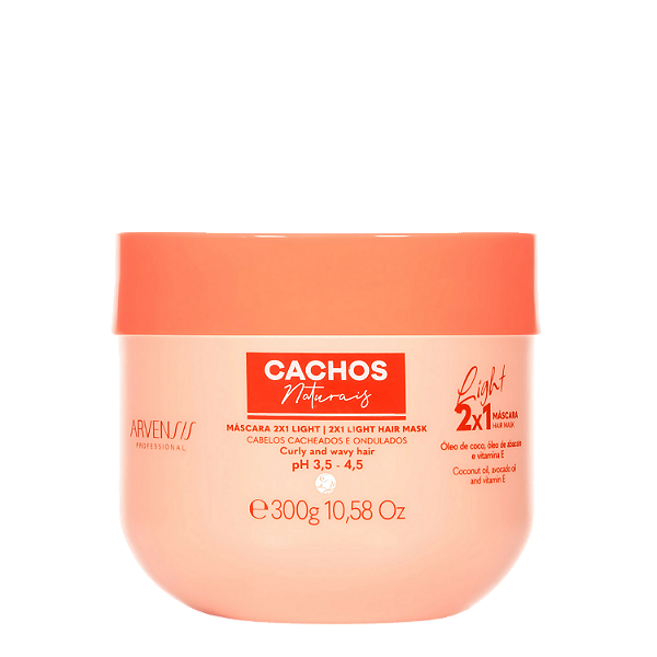 Máscara Capilar 2x1 Light 300g - Arvensis | Hidratação e Finalização para Ondulados e Cacheados