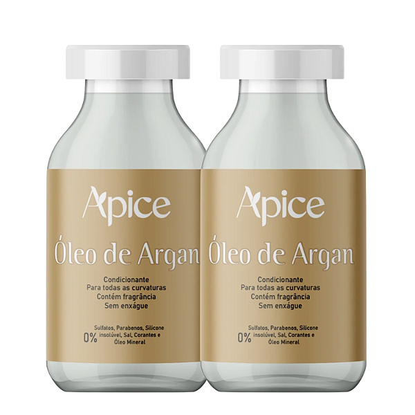 Kit 2x Óleos de Argan 12 ml - Apice | Reparação, Brilho e Hidratação Profunda