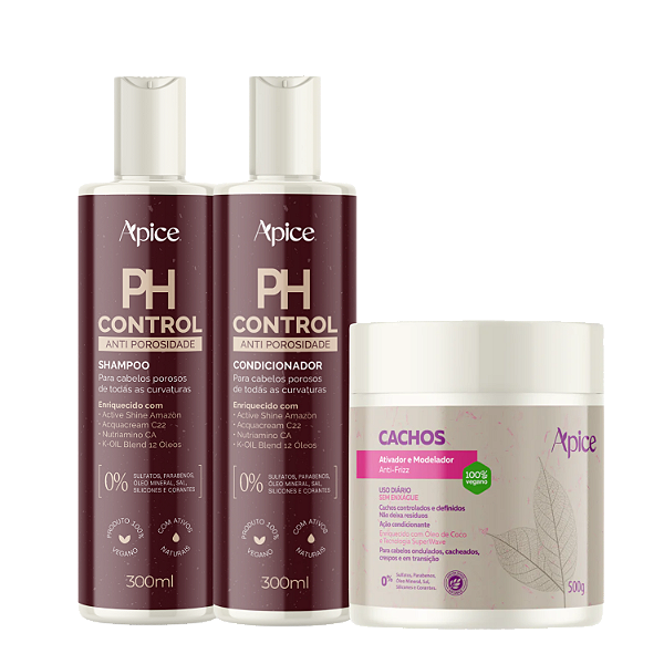 Kit PH Control + Ativador de Cachos 500g - Ápice | Ação Hidratante, Define os Cachos e Combate o Frizz