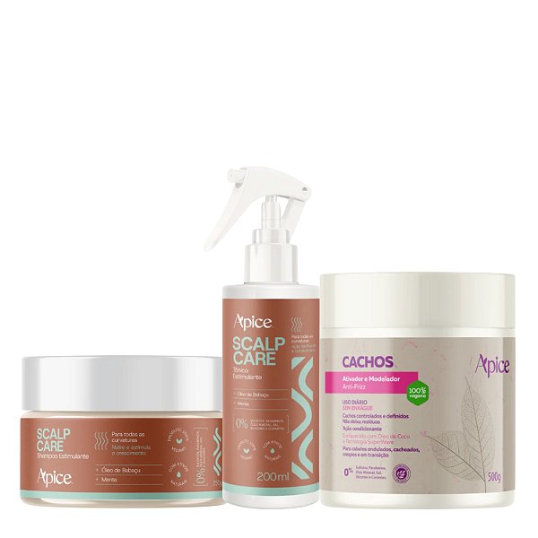 Kit Crescimento Capilar Scalp Care + Ativador de Cachos - Apice | Finalização e Crescimento dos Cachos