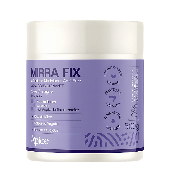 Ativador e Modelador Anti-Frizz Mirra Fix 500g - Apice | Definição com Hidratação para Cachos