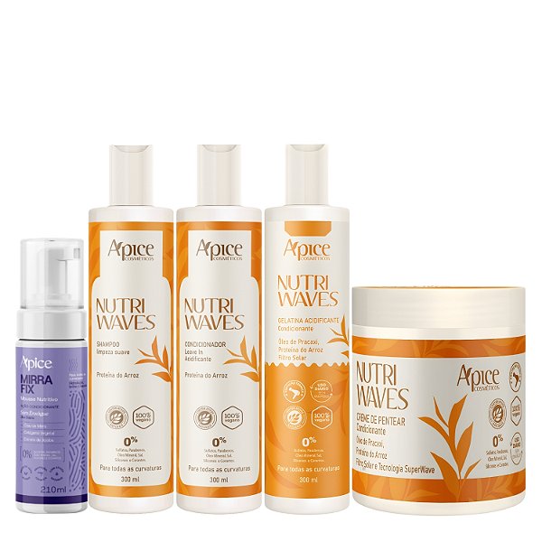 Kit Apice Nutri Waves + Mousse Mirra Fix - Nutrição Profunda, Definição e Brilho