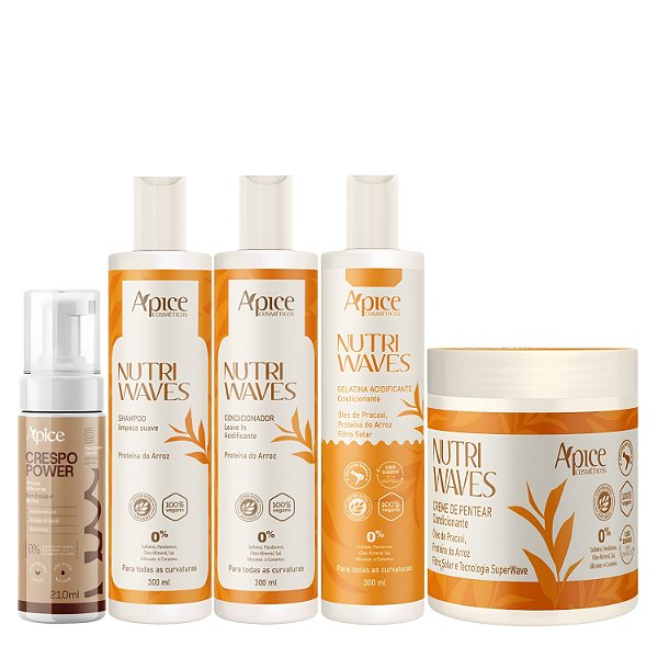 Kit Apice Nutri Waves + Mousse Crespo Power - Nutrição Profunda, Definição e Brilho