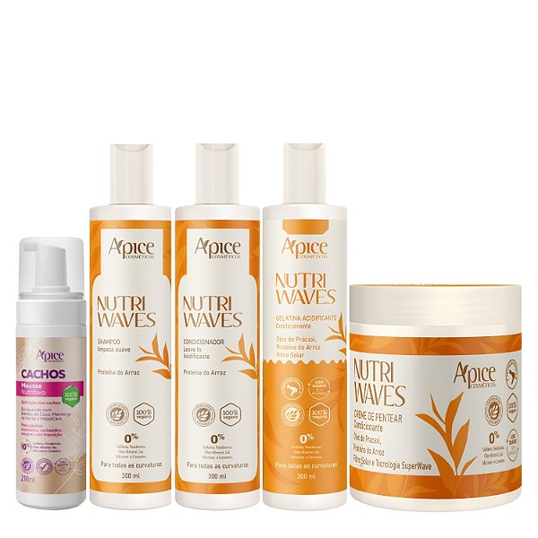 Kit Apice Nutri Waves + Mousse Cachos - Nutrição Profunda, Definição e Brilho