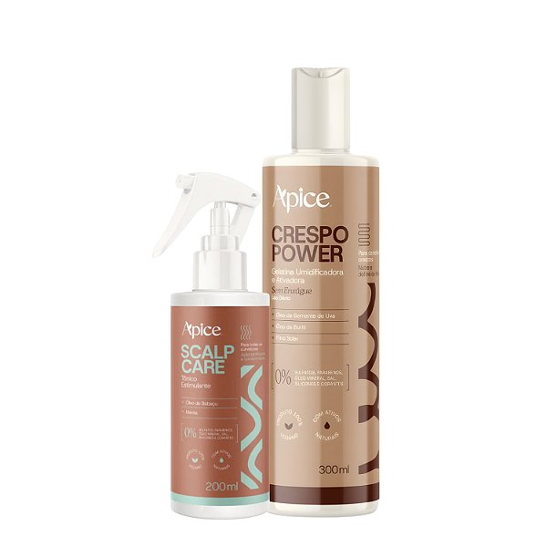Kit Apice Gelatina Crespo Power + Tônico Scalp Care - Crescimento Capilar e Definição poderosa
