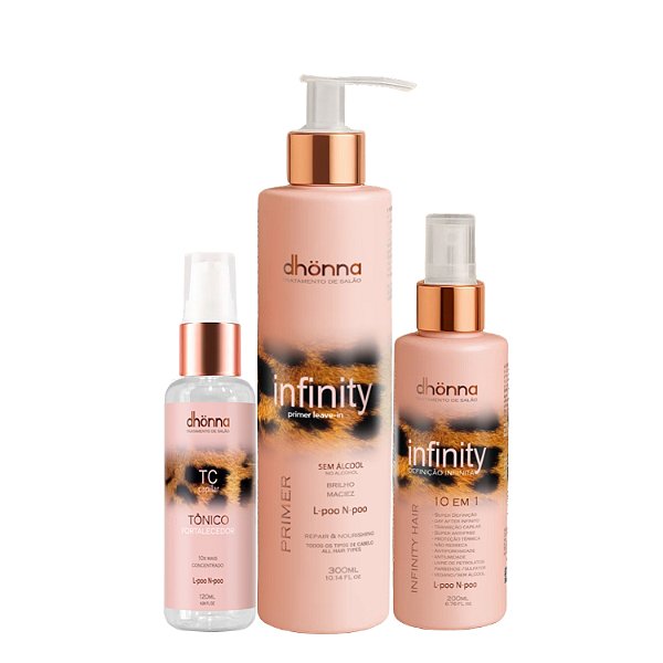 Kit Dhonna Infinity e Tônico Fortalecedor Capilar - Definição, Alta Fixação e Brilho