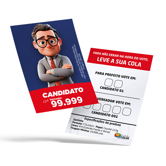 Santinho Político uni 2.000