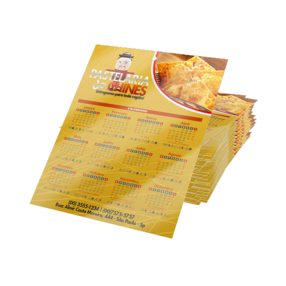 Folhinha 2025 Couchê 250g Verniz Total Frente 20x27cm