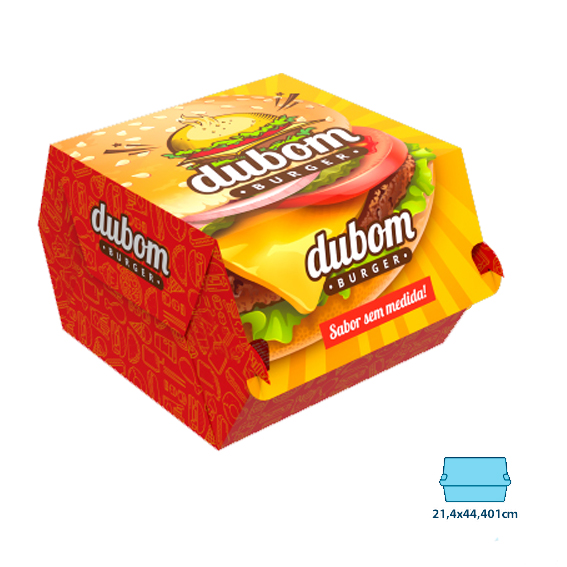 Embalagem para Hambúrguer Grande Supremo 300g Sem Verniz