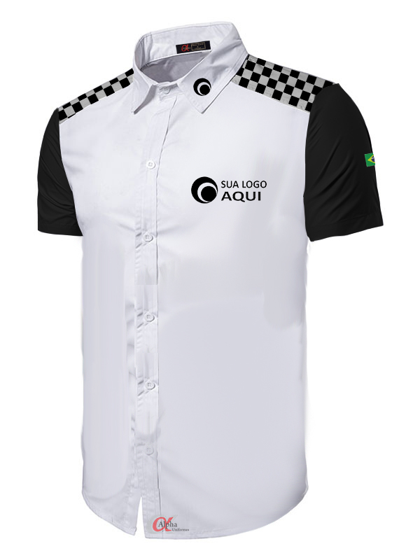 Camisa social MC seu logo 16 unid