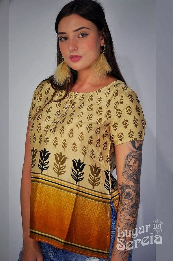Camiseta Indiana Dalila Dourada - M
