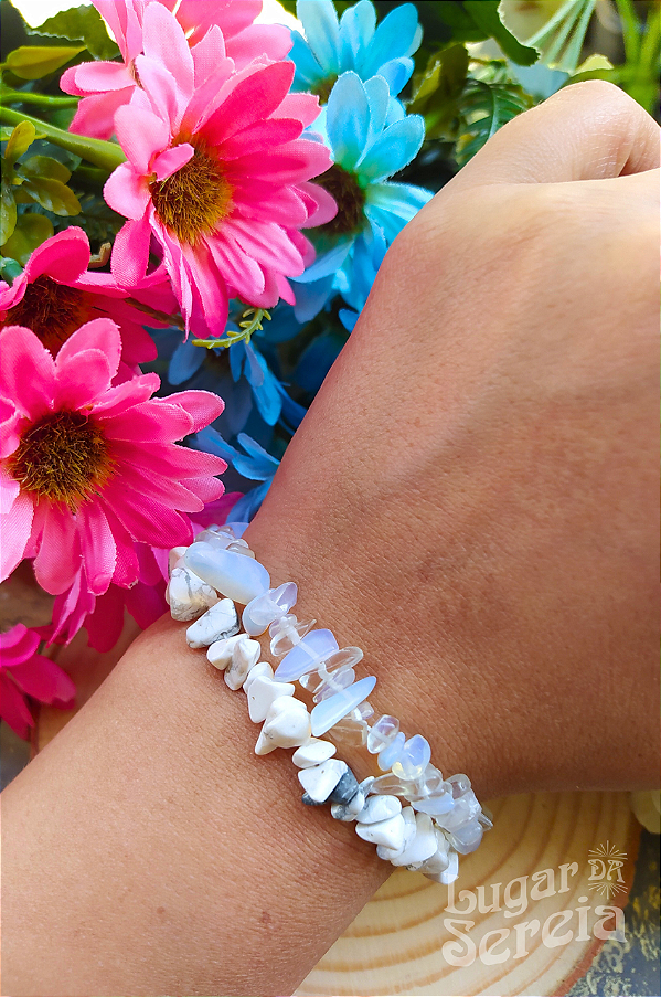 Conjunto Pulseiras - Howlita e Pedra da Lua