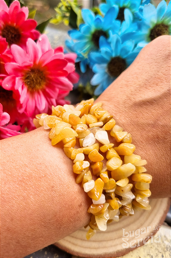 Pulseira Jaspe Amarelo - Pedra da Alegria