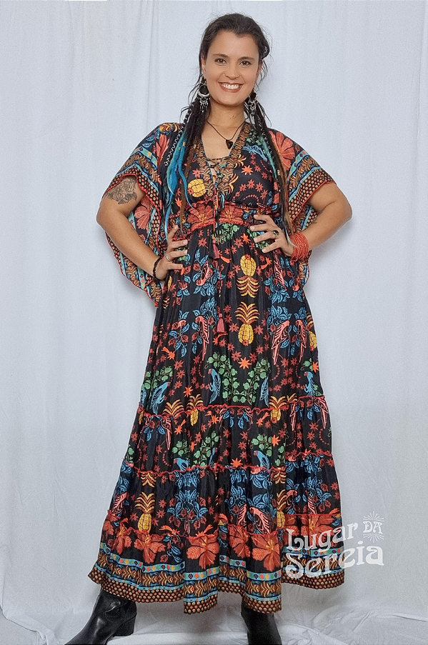 Vestido Longo Epona - Seda Indiano