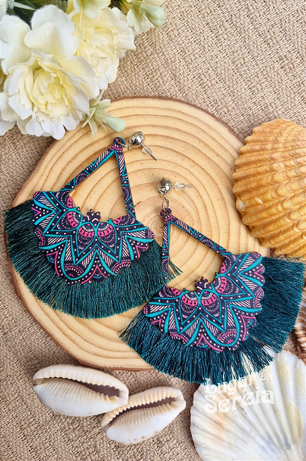 Brinco Boho Leque MDF