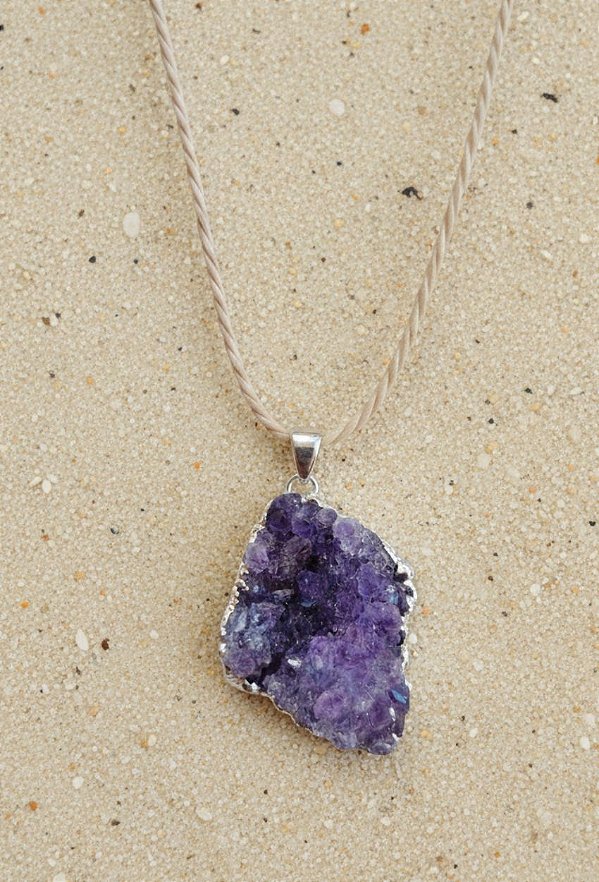 Colar de Drusa de Ametista Natural | Proteção e Intuição