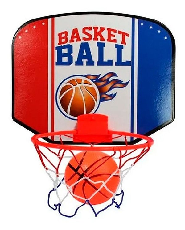 Cesta De Basquete Infantil Com Aro E Bola 30 X25 Cm