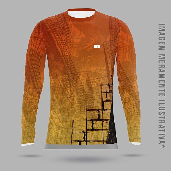 Camisa térmica dry fit com proteção UV 50+ manga longa Construção Civil- MOD 03