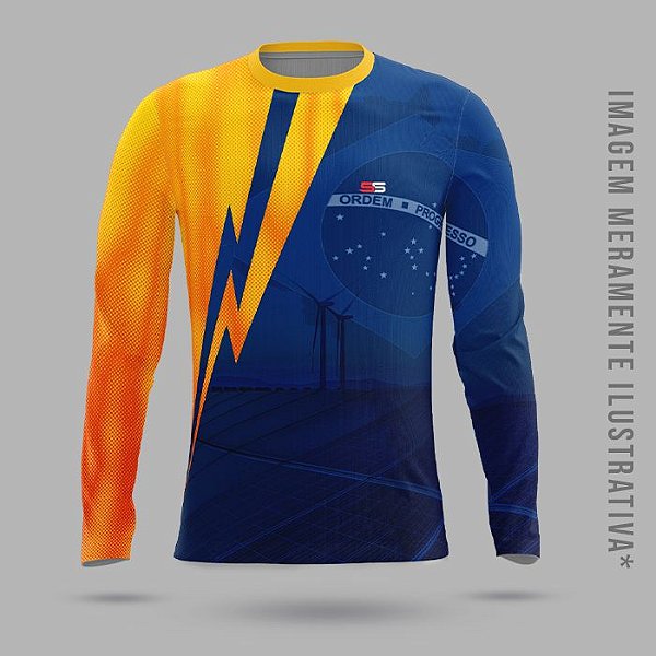 Camisa térmica dry fit com proteção UV 50+ manga longa Energia Solar- MOD 12