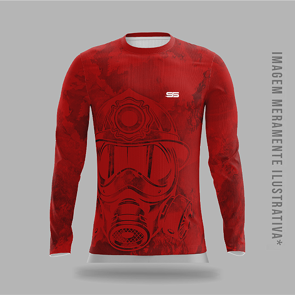 Camisa térmica dry fit com proteção UV 50+ manga longa Bombeiro - MOD 06